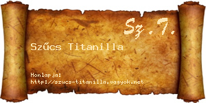 Szűcs Titanilla névjegykártya